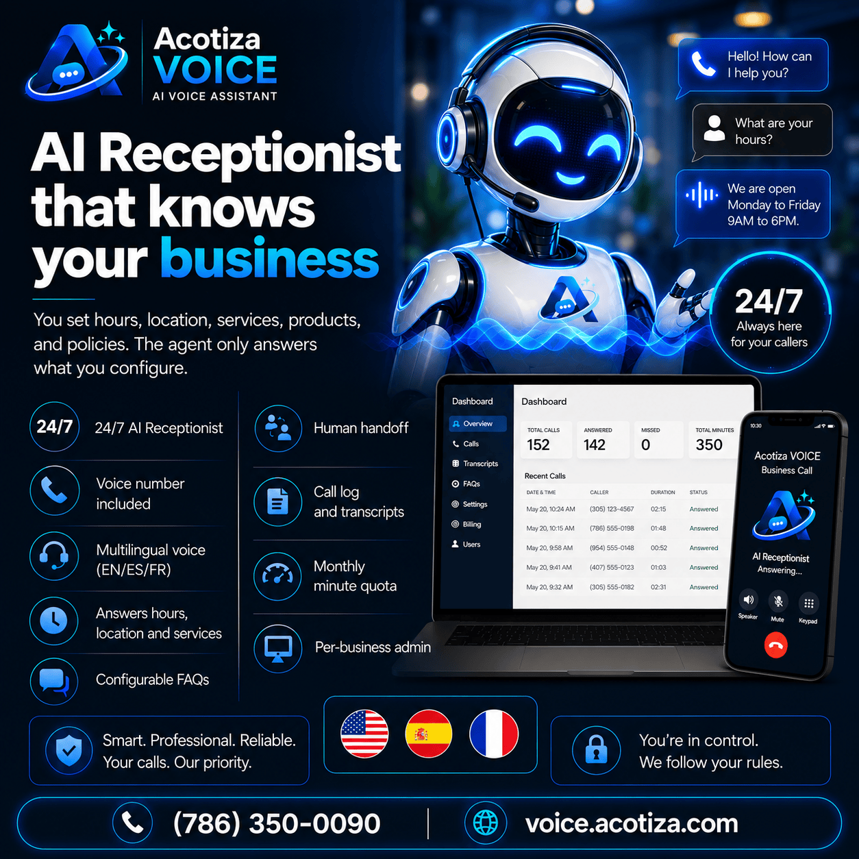 A receptionist that knows your business
